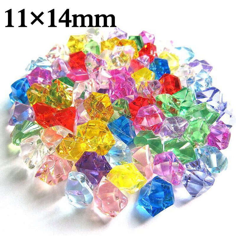 200pcs 11x14MM Acrylic Diamond Crystal Ice Rock Stones Vase Gems Confetti Table Scatter Beads Wedding Party Home Decor