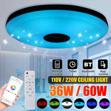 36W/60W Modern RGB LED Panel Lamp LED Ceiling Light APP bluetooth Music Light AC185V-265V Smart Ceiling Lamp For Home Lighting