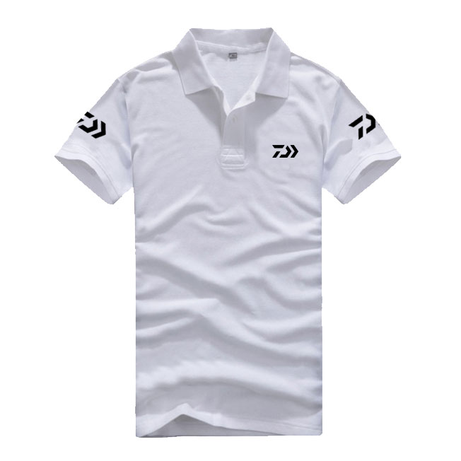 Daiwa Summer Fishing T-shirt Short Sleeve Outdoor Men Wear Breathable Running Riding Cycling Quick Dry Anti-UV Fishing Polo Tee