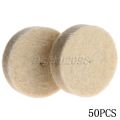 Yetaha 50pcs 25mm Felt Wool Polishing Wheel Buffing Round Wheel Grinding Pad W/2 Shanks For DREMEL Rotary Tools Electric Grinder