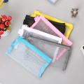 Fashion Grids Colorful Transparent Zipper Pencil Bag Box School Student Pencil Case Storage Package For School Supplies