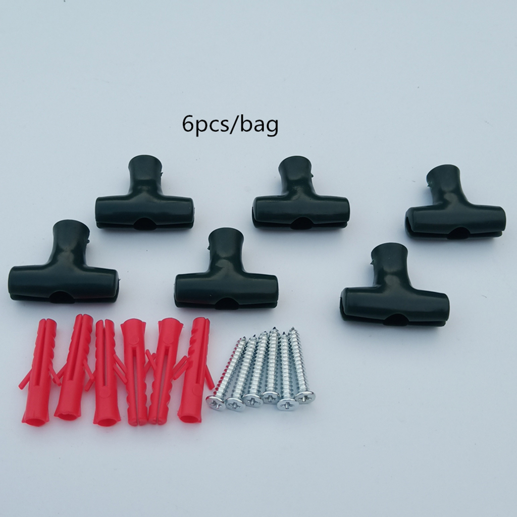 6pcs Plastic Gardens Clips T Clips with Screws/Rawl Plugs Fixing Wire Mesh