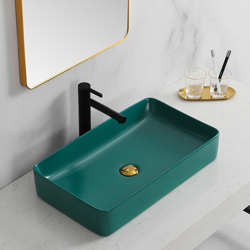 Malachite Green Above Counter Basin Bathroom Grey Ceramic Wash Basin Household Light Luxury Art Basin Hotel Wash Basin