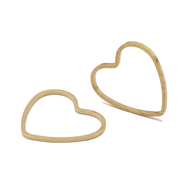 50Pcs Raw Brass Earrings Charms Heart Connector Chain Choker Link Resin Frame DIY Jewelry Making Earrings Findings Accessories
