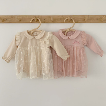 Baby Dresses 0-24M Long Sleeve Baby Girl Rompers Autumn Girl Princess Dress Lace Tulle Birthday Party Children Clothing