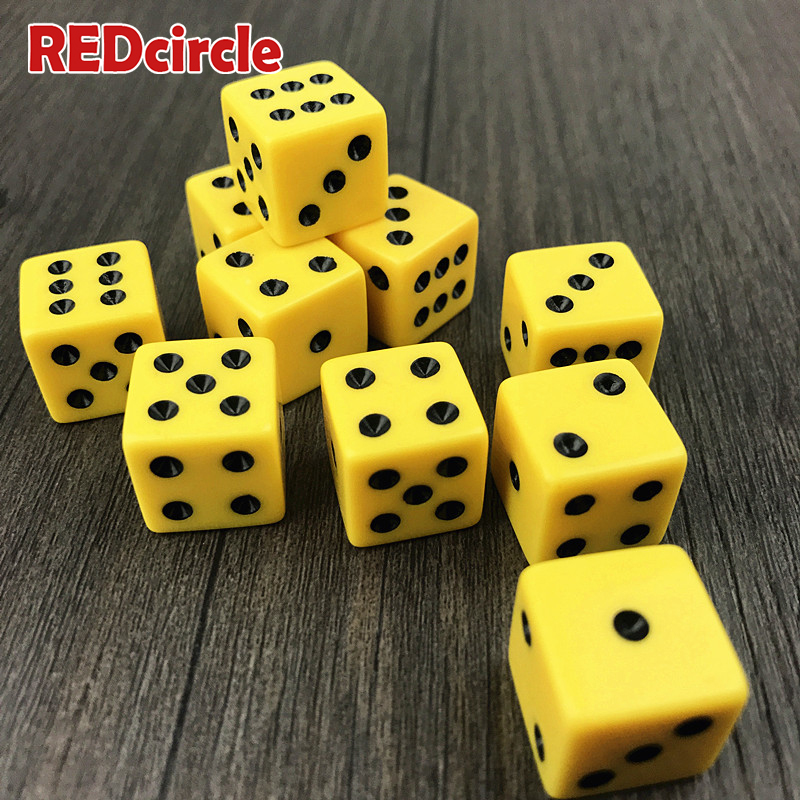 Opaque Color 10Pcs 16mm Multi Six Sided Bar Pub Club Party Spot D6 Playing Games Dice Set Game Accessories