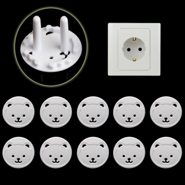 10pcs Bear EU Power Socket Electrical Outlet Kids Child Safety Guard Protection Baby Anti Electric Shock Plugs Protector Cover