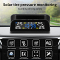 Smart car TPMS tire pressure monitoring system solar digital clock LCD display car tire pressure temperature safety alarm system