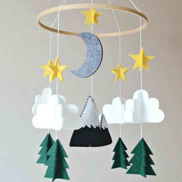 New Home decoration Nordic children tent decoration Boys/Girls Baby Crib Mobile Woodland Night Nursery Mobile Decoration