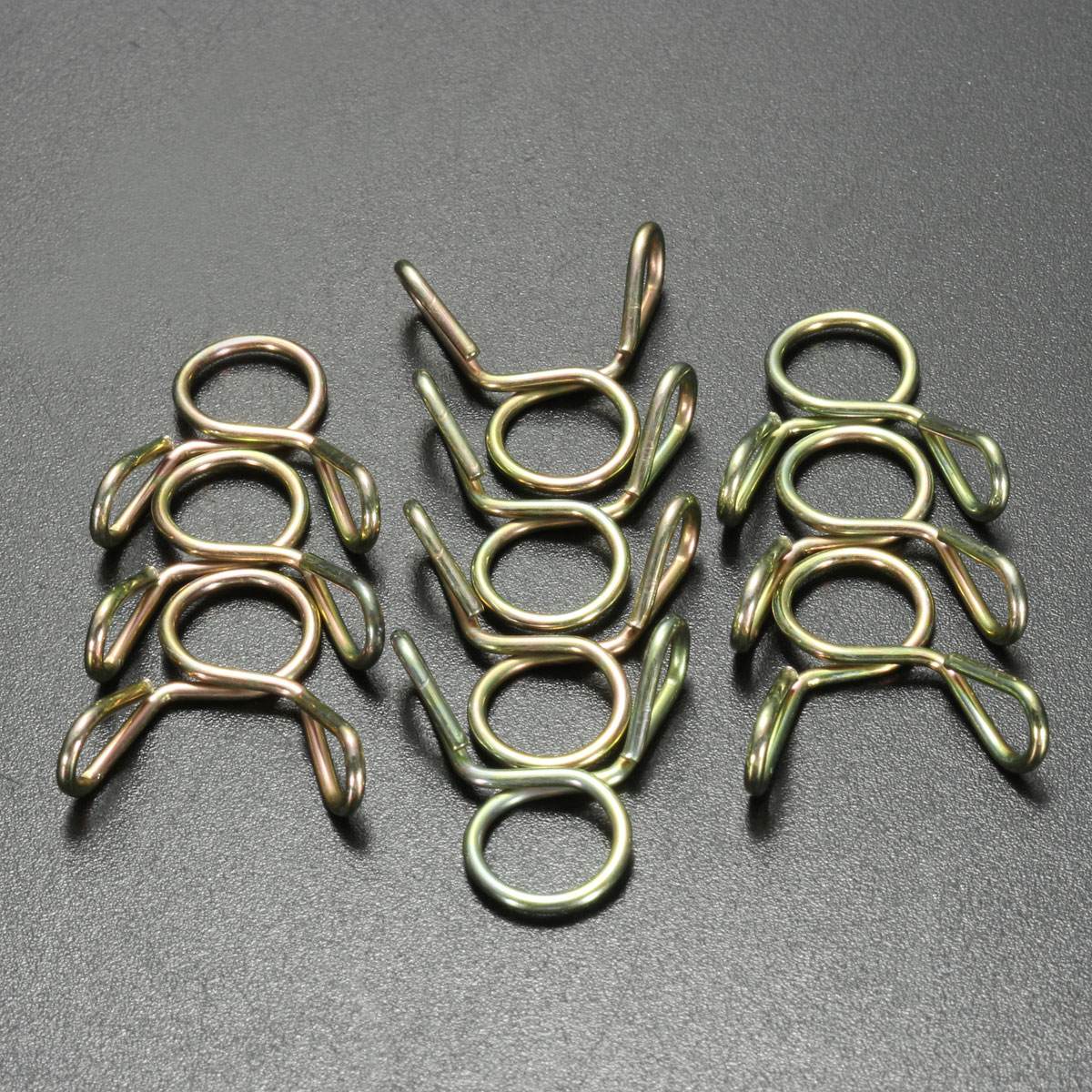 10 Pcs/Set 8mm Motorcycle Fuel Water Line Hose Tubing Spring Clips Clamps