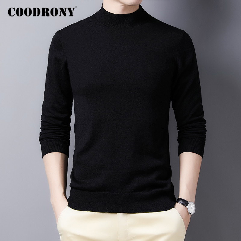 COODRONY Brand Sweater Men High Quality 100% Merino Wool Pullover Men 2020 Autumn Winter Soft Warm Pure Color Pull Homme C3014