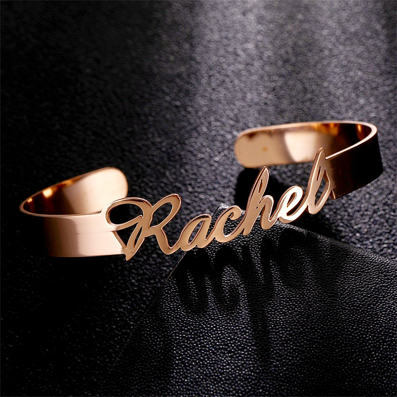 Customized Name Bracelet Bangle Jewelry Set Gold Silver Color Stainless Steel Bracelets for Women Men Personalized Charm Bangles