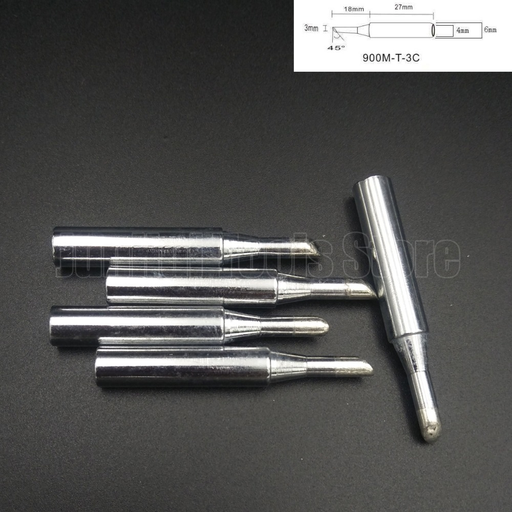 5Pcs Lead-free Replaceable 900M-T-3C Soldering Iron Tips For Soldering Station