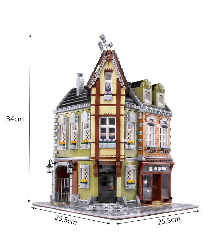 Creator City The Corner Mall Set Street View Building Blocks Set Architeture Shop Garden Hill Hotel Bricks Children Toys Gifts