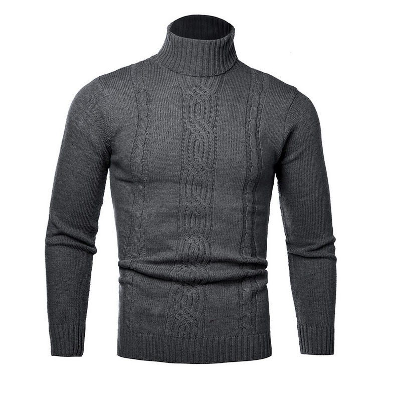 Winter Warm Turtleneck Sweater Men Vintage Tricot Pull Homme Casual Pullovers Male Outwear Slim Knitted Sweater Solid Jumper