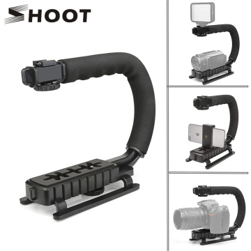 SHOOT C Shaped Holder Grip Video Handheld Stabilizer for DSLR Nikon Canon Sony Camera SLR Steadicam for Gopro Hero 7 6 vlogging