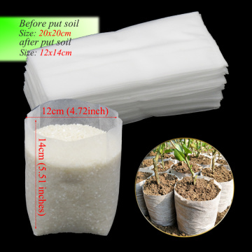 50PCS 20x20cm Nonwovens Biodegradable Ecofriendly Planting Seedling Bag Covers Nursery Bags Plant Grow Bags Seedling Pots