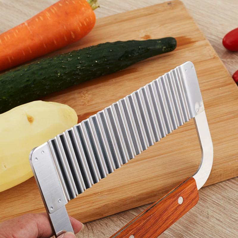 Vegetable Cutter Stainless Steel Potato Wavy Edged Cutter Knife Gadget Vegetable Fruit Potato Cutter Peeler Cooking Tools