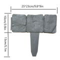 10 Pcs Folding Landscape Gray Plastic Flower Fence-Path Garden Plant Border Edging Lawn Imitation Stone Fence Grounding Fence