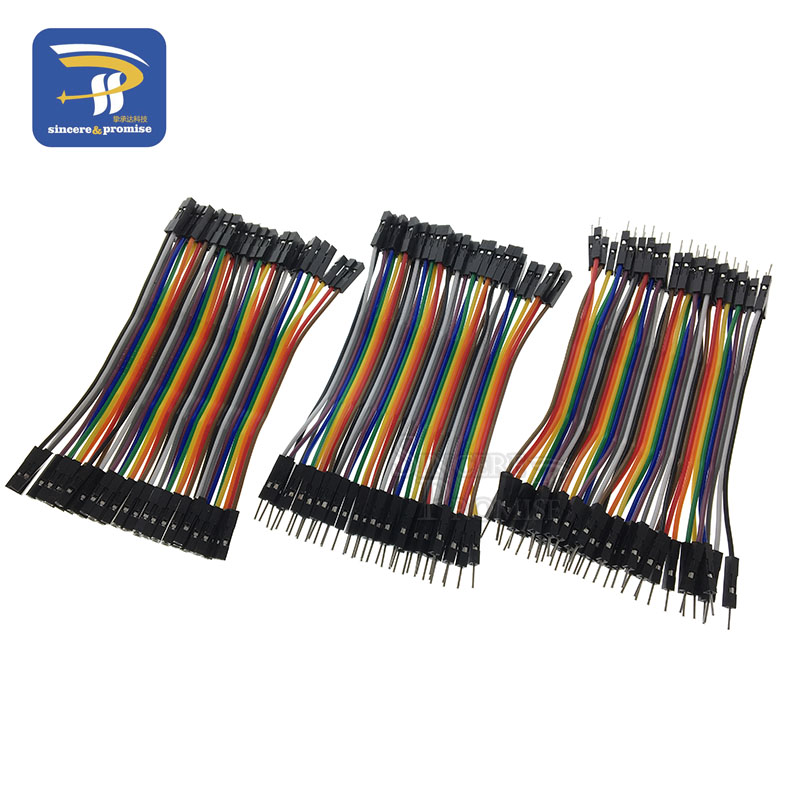 Dupont Line 120pcs 10CM 40Pin Male to Male + Male to Female and Female to Female Jumper Wire Dupont Cable for Arduino DIY KIT