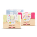 HappyFlute 10pcs/set Pack Baby Washcloths Small Baby Towel Wipes 23cmx23cm Soft Baby Wipes Random Colors Baby Feeding Towels