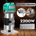 2200W 1/4 Inch Corded Wood Laminate Router 30000RMP Electric Hand Trimmer Woodworking Tool With 60inch Cable