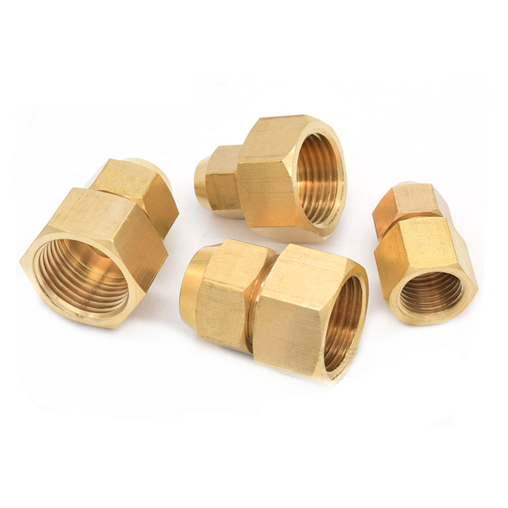 Copper flared pipe fittings 1/8" 1/4" 3/8" 1/2" Female thread 6mm 8mm 10mm Tube OD Air conditioning refrigeration pipe fittings