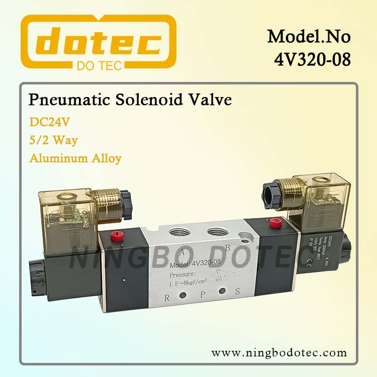 4V320-08 Airtac Type Pneumatic Solenoid Valve 24VDC 5/2 Way