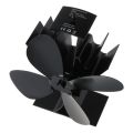 Home Aluminum Silent Stove Fan with 4 Blades Heat Powered Electrical Fan for Fireplace Wood Stoves Burner