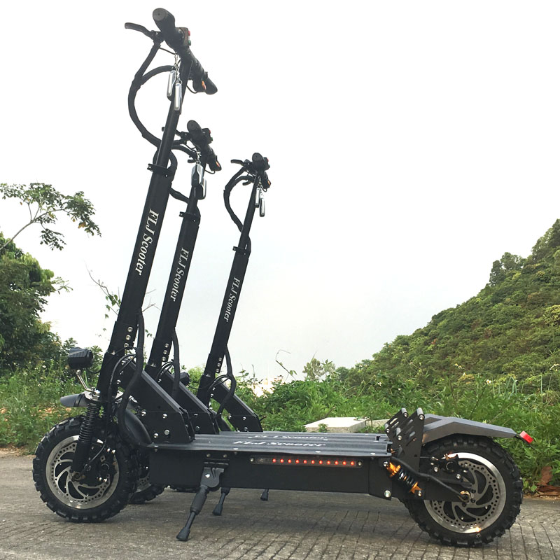 FLJ Powerful Electric Scooter 60V/3200W Electric Kick Scooter with 11inch on road / off road big fat wheel kick bike