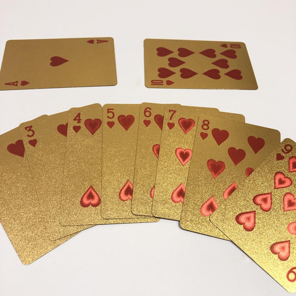 24K Gold Silver Playing Cards Poker Game Deck Gold Foil Poker Set Magic Card 100% Waterproof Cards Magic Team Games Blackjack 2