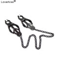 1 Pair Metal Bondage Nipple Clamps Chain Nipple Clips Labia Clamps Slave BDSM Women Toys Adult Sex Games Vagina Labia Spreader