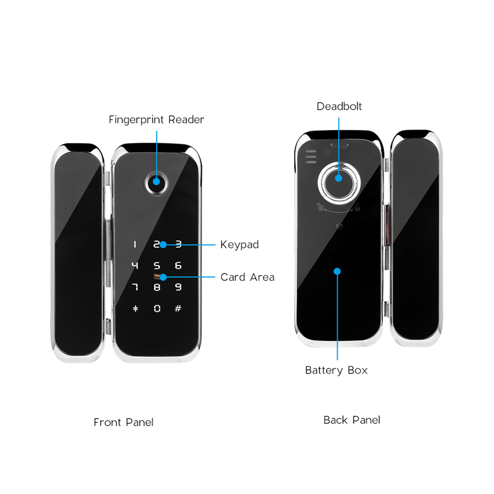 FREECAN TTlock App WiFi Bluetooth Control Glass Door Lock Electronic Digital Code RFID Biometric Fingerprint Smart Lock for Offi