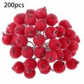 200pcs Christmas Festive Foam Frosted Fruit Artificial Berry Flower Fresh Home Decor Tree Foam Decor