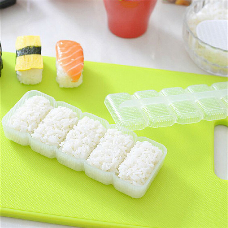 1 Set 5 Rolls Japan Nigiri Sushi Mold Rice Ball Maker Non Stick Press DIY Tool Drop Shipping