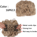 SHANGKE Synthetic Comb Clip In Curly Hairpiece Hair Extensions Chignon Hair Bun Ombre Blonde Elastic Hair Bands For Women