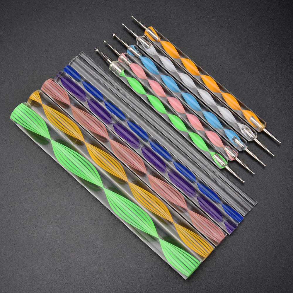 1/2/3 Sets DIY Acrylic Stick Mandala Dotting Tools Set Embossing Stick for Painting Rocks Dot Kit Nail Stamp Art Craft Tool