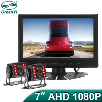 GreenYi 7 inch Ultra Thin AHD Monitor IPS 1080P IR Rear View Camera Truck High Definition Vehicle For Car Bus