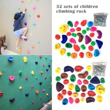 32PCS Climbing Wall Holds For Child Climbing Rocks Kindergarten Playground Physical Training Accessories Climbing Trainer Set