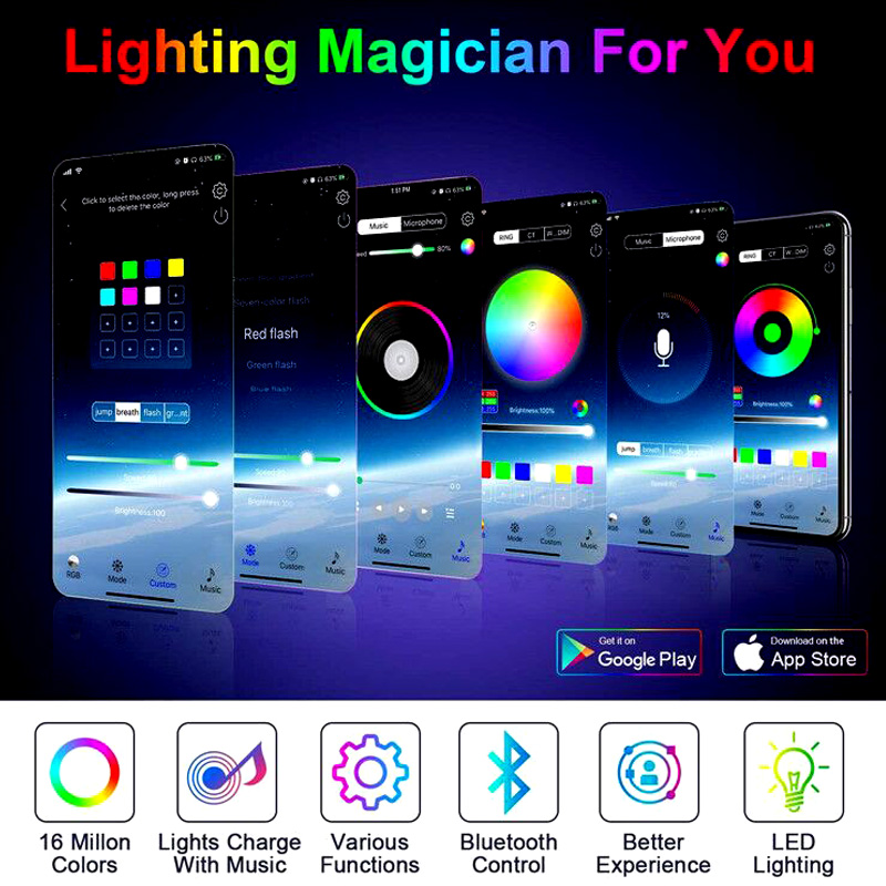 Smart Home Christmas Bluetooth LED String Lights RGB IP65 App Remote Control Lamp Christmas Tree Decoration Lights