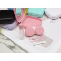Cute Mini Contact Lens Case for Women Girl Eyes Care Contact Lenses Mirror Tweezers Suction Stick Container Travel Kit Box