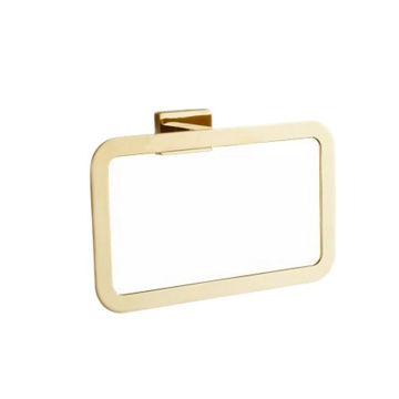 Gold Towel Rings Square Wall Mounted Bathing Towel Rack Copper Zinc Alloy Kitchen Bathroom Accessories