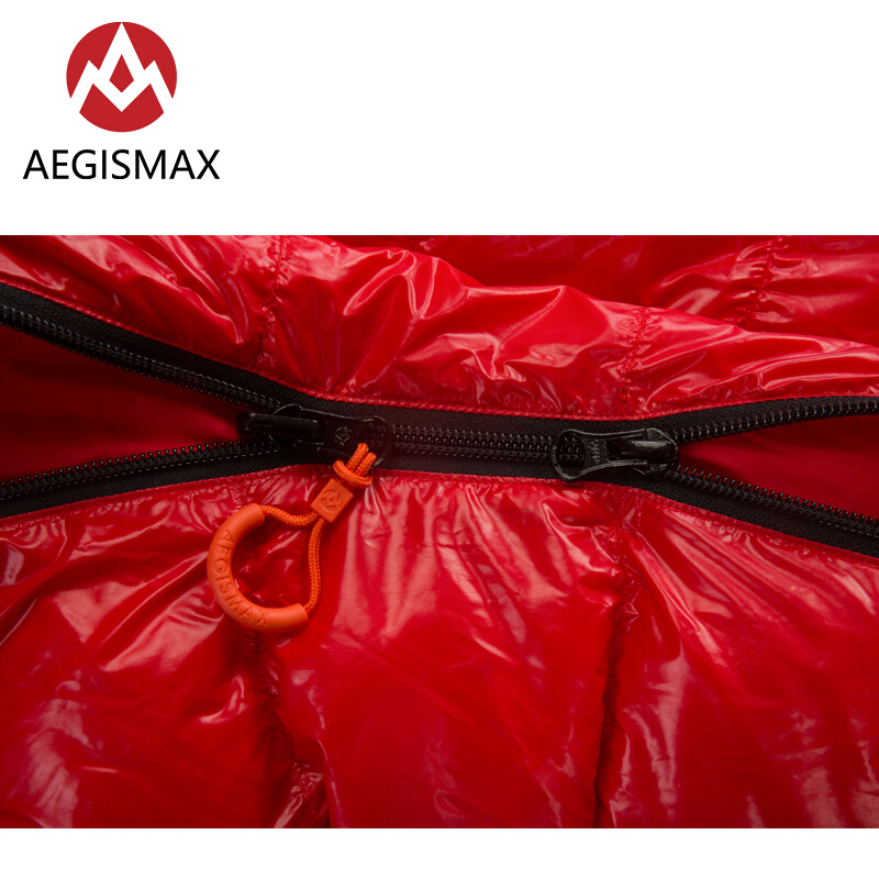 Aegismax Nano Ultralight Camping Mummy 95% White Goose Down Sleeping Bag 3 Season Hiking 800 FP Can Be Zippered Together