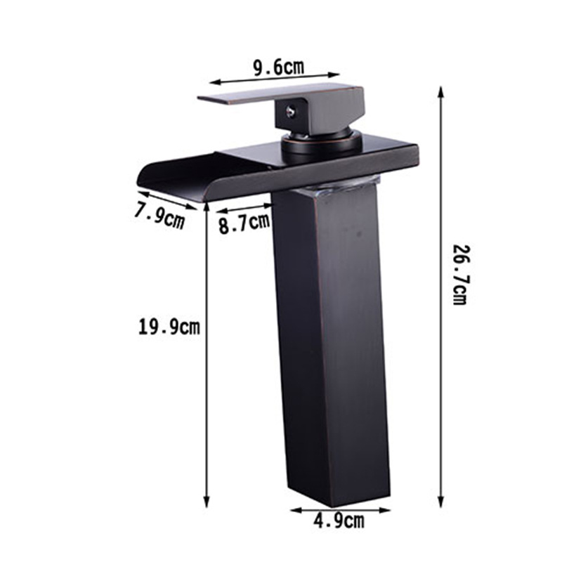  Brass square waterfall deck mounted basin faucet faucet 7 