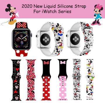 Disney Mickey Minnie Stitch Watch Strap for iWatch 4 5 Silicone Wristband Bracelet Replacement for iWatch 1 2 3 Watch Band Strap