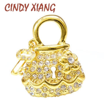 CINDY XIANG Rhinestone Lock And Key Brooches For Women Creative Design Fashion Jewelry Shining Brooch Pin 2 Colors Available