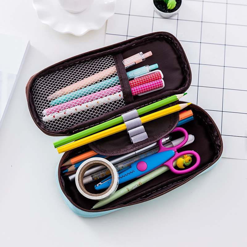Kawaii Good morning party zipper Pencil Bag cute Owl cat pen Case Stationery Storage simple Organizer box School Office Supply
