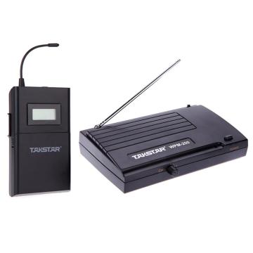 Takstar WPM-200 UHF Wireless Audio System Receiver LCD Display 6 Selectable Channels 50m Transmission with In-Ear Headphones