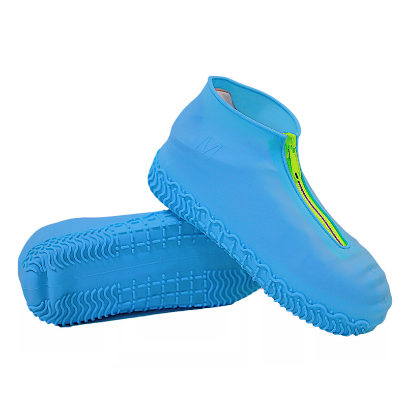 Silicone Rainshoe Sheath Rainproof Waterproof Zip Open Shoe Sheath Outdoor Wear-resistant And Skid-resistant Shoe Sheath