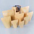 50Pcs Brown Kraft Paper Bags Stand-Up Heat Sealable Reseal able Zip Pouch Food Coffee Storage Packaging Bags Baking Addict